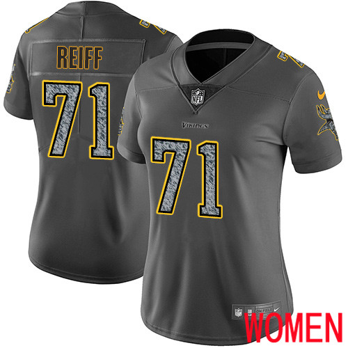 Minnesota Vikings #71 Limited Riley Reiff Gray Static Nike NFL Women Jersey Vapor Untouchable